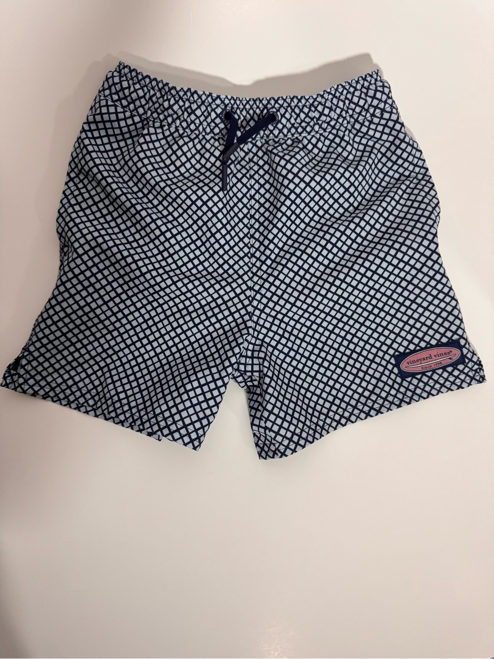Vineyard Vines Navy and White Geometric Boys Swim Shorts